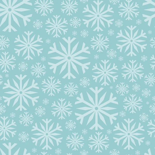 Adorno Copos Nieve Sobre Fondo Azul Claro Dibujo Abstracto Invierno — Vector de stock