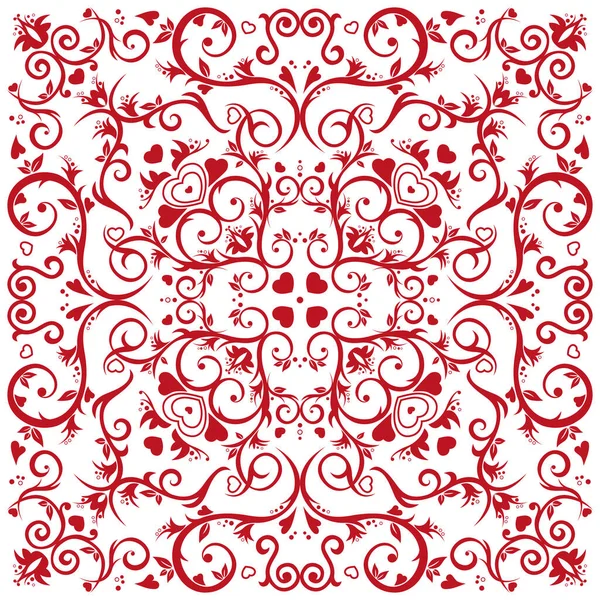 Fantezi çiçeklerin ve kalplerin girdabı. Çiçek deseni.