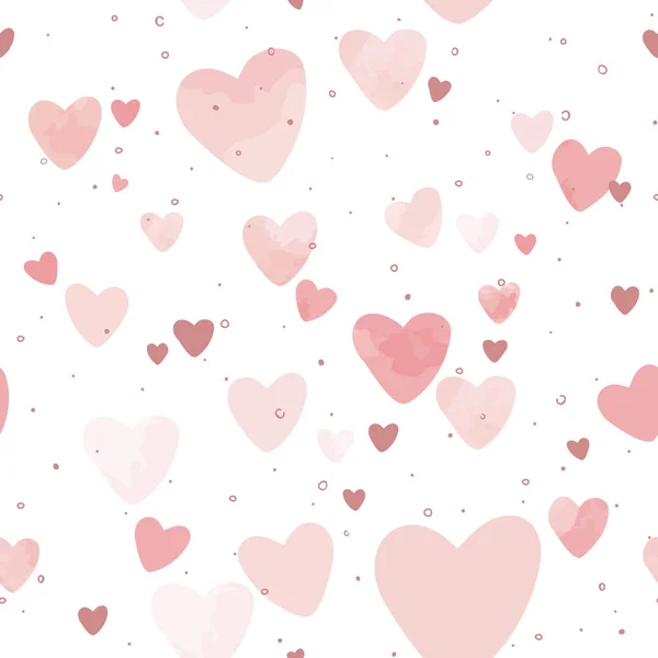 Векторный Рисунок Розовых Сердец Векторный Бесшовный Шаблон — стоковый вектор