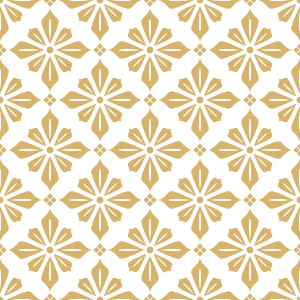 Vector Background Vector Seamless Pattern Gold Pattern Flowers Rhombuses — Vetor de Stock