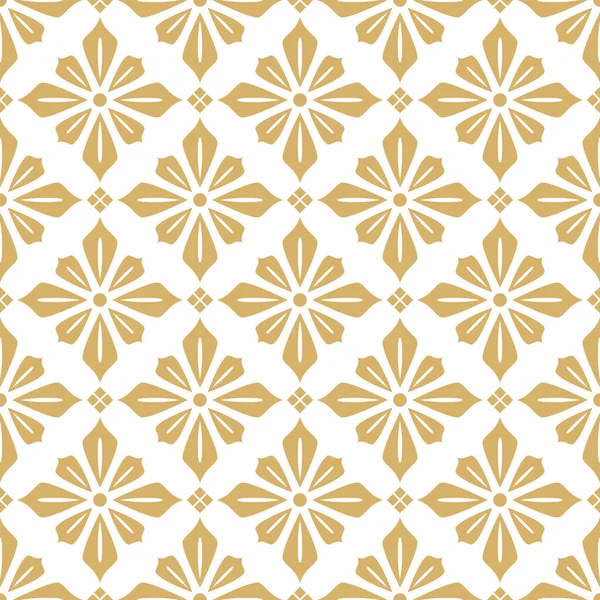 Vektör arkaplanı. Vektör kusursuz desen. Çiçeklerin ve eşkenar dörtgenlerin altın deseni.