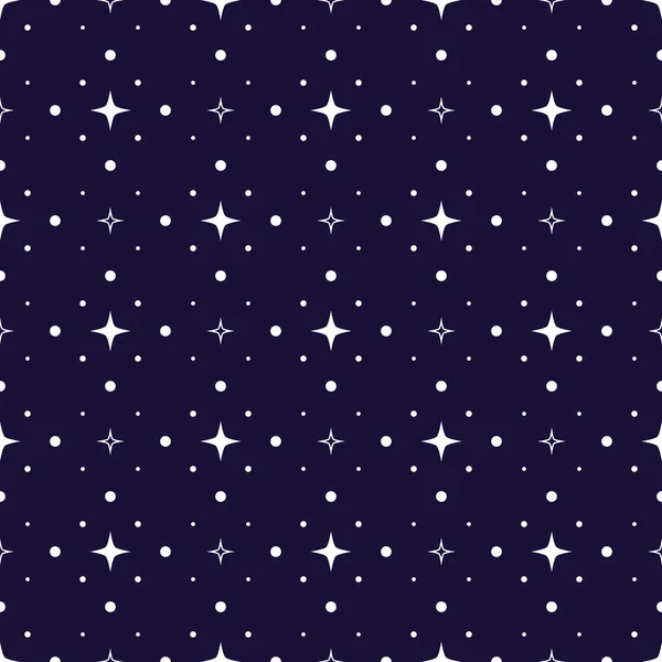 White Stars Dark Blue Background Abstract Drawing Vector Seamless Pattern — Wektor stockowy