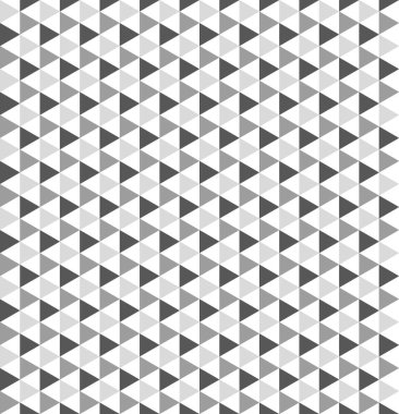 Gri üçgenlerin geometrik deseni. Siyah beyaz arka plan. Vektörsüz desen.
