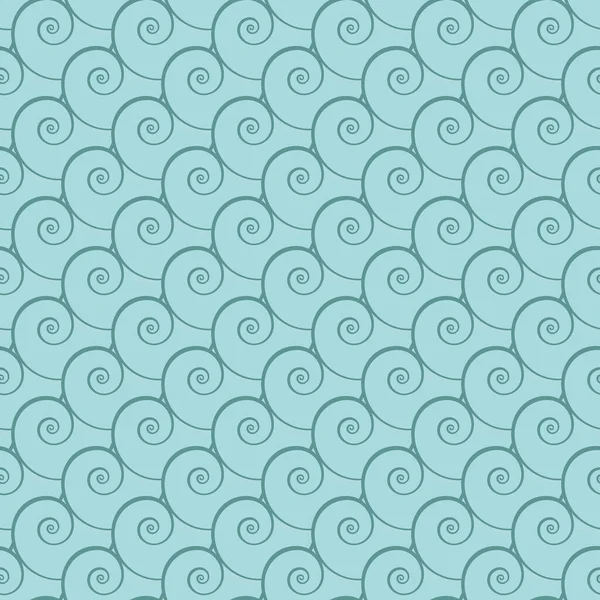 Patrón Espirales Turquesa Ola Fondo Patrón Sin Costura Vectorial — Vector de stock