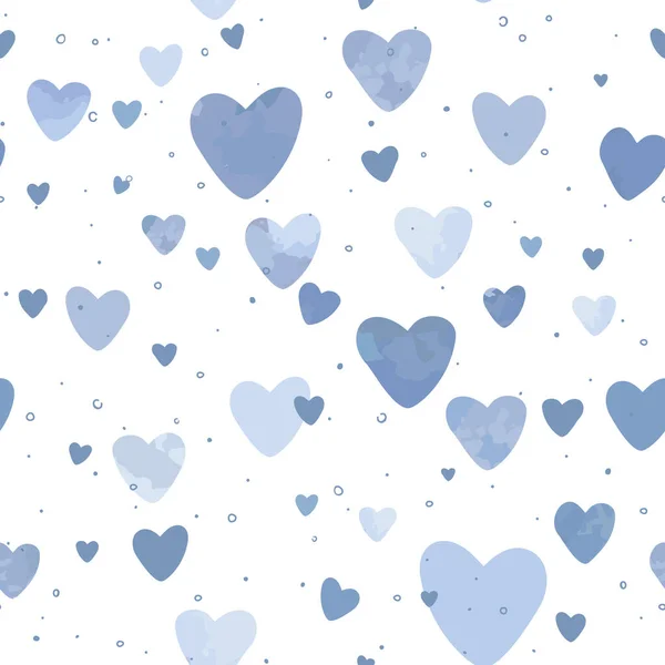 蓝色心脏的向量模式 矢量无缝模式 — 图库矢量图片