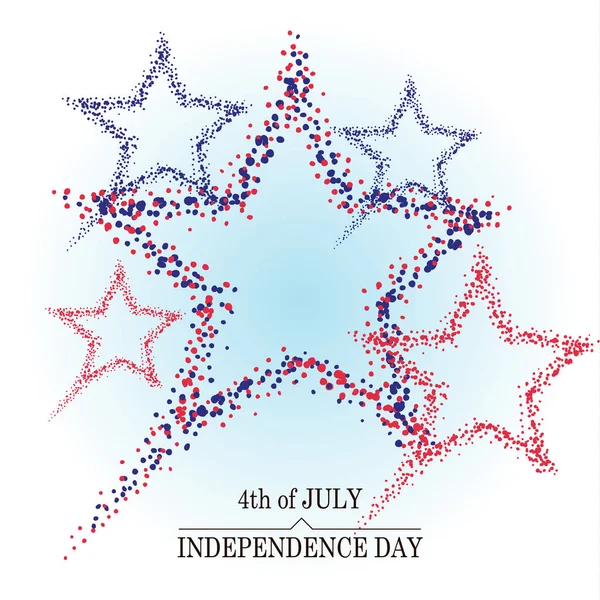 Abd Bağımsızlık Günü Temmuz Havai Fişekler Yaratıcı Yıldızlar — Stok Vektör