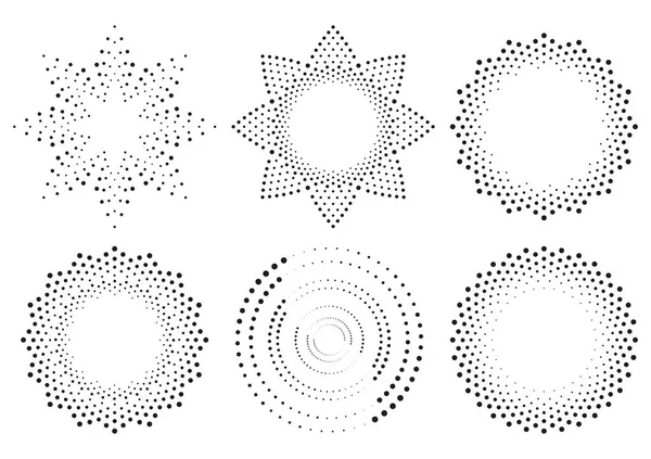 Frame Made Dots Set Delicate Ornaments Dot Pattern Design Template — ストックベクタ