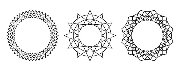 Runde Ornamente Kreisrahmen Geometrische Formen Rundes Muster Design Hintergrund Für — Stockvektor