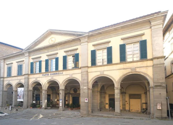 View Building Signorelli Theater Cortona Cortona Town Province Arezzo Tuscany — стокове фото