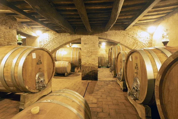 Barikat mahzeni, Tricerchi şatosu şarap evi, Montalcino, Toskana İtalya