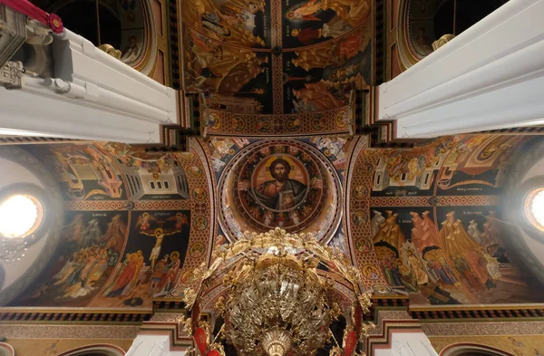 シナイの聖カタリナ教会の内部 ヘラクライオンの正教会 ギリシャのクレタ島 — ストック写真