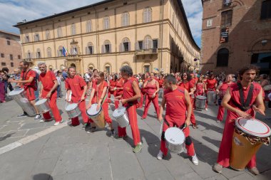 Afro-Brazilian Percussion Group Playing Drums In the Streets of Siena, Tuscany,Italy