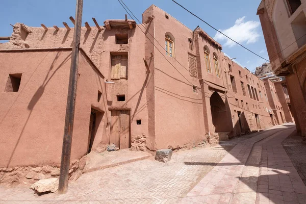 Antiguo Edificio Aldea Montaña Abyaneh Irán Pueblo Zoroastriano Calle Estrecha — Foto de Stock