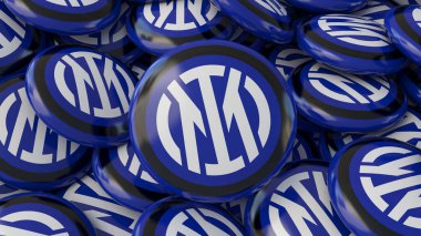 Üzerinde Internazionale di Milano Futbol Kulübü 'nün logosu olan 3D rozetler.