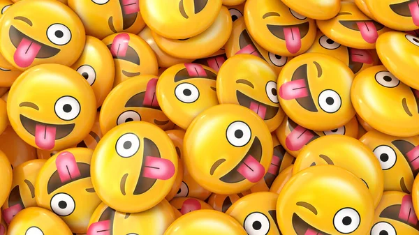 3d rendering of a bunch of crazy face emojis