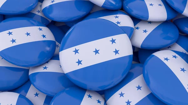 Representación Una Gran Cantidad Insignias Con Bandera Honduras Una Vista — Foto de Stock