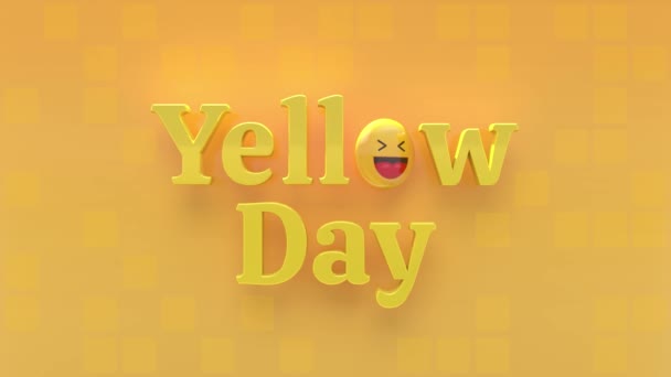 Loopable Animation Laughing Emoji Rotating 360 Yellow Day Celebration Video — Stok Video