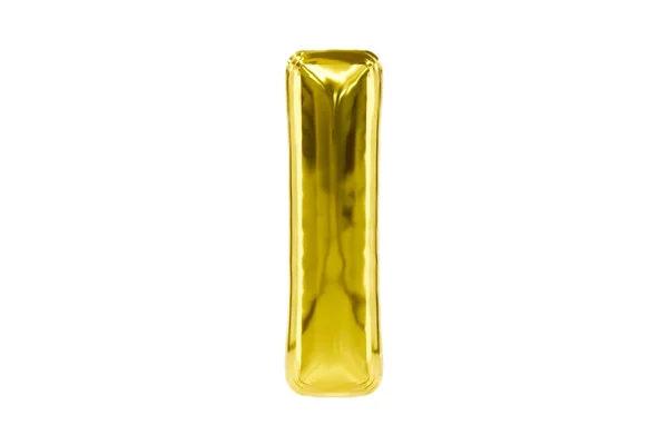 Golden party typsnitt metellic gyllene bokstav Jag gjorde av realistisk helium ballong, Premium 3D-illustration. Stockfoto