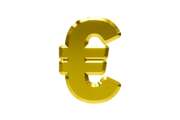 Guldteckensnitt metallic euro tecken av guld, Premium 3D-illustration Stockfoto