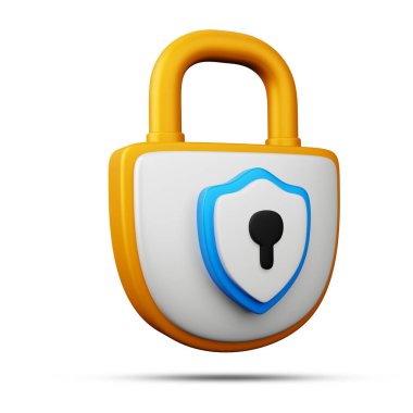 Protection icon, Security icon 3d rendering