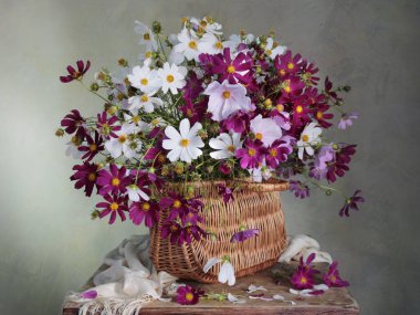 Güzel papatyalarla dolu bir hayat. Bir buket çiçek. .