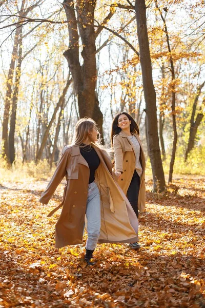 Dos Hermosas Amigas Pasando Tiempo Juntas Dos Jóvenes Hermanas Sonrientes —  Fotos de Stock