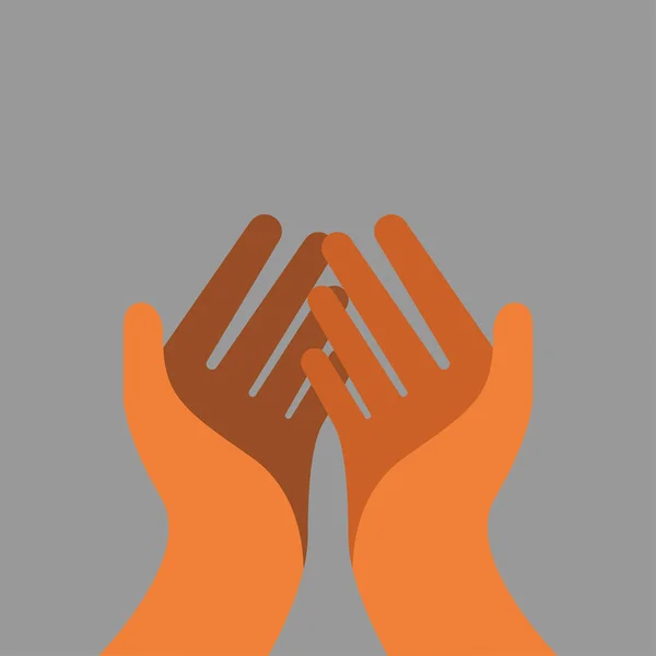 Γραφική Απεικόνιση Παλάμες Επαιτεία Προσευχή Απλή Έννοια Επίπεδη Σχεδίαση Που — Διανυσματικό Αρχείο