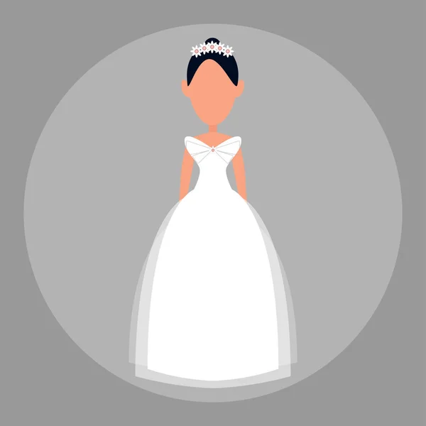 Векторная Графическая Иллюстрация Невеста Плоском Стиле Изолированная Сером Фоне — стоковый вектор