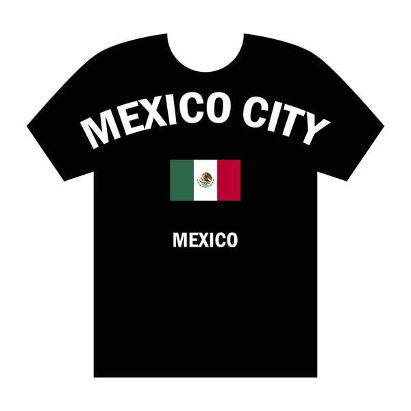 Design Trička Mexico City Mexiko Písmo Mexická Vlajka — Stockový vektor