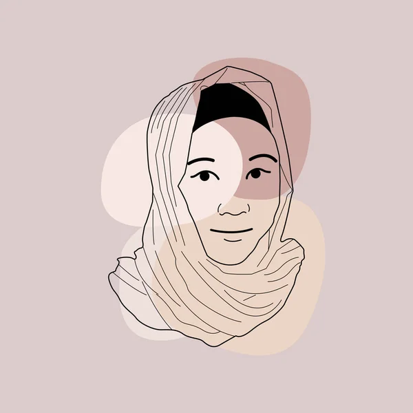 Арабская Женщина Хиджаб Современная Абстрактная Мода Мусульманскую Девушку Идеально Подходит — стоковый вектор