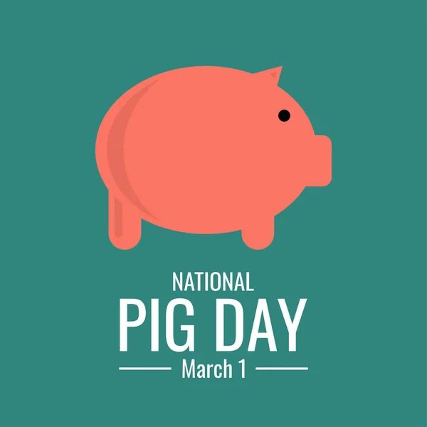 Cute Pig Pictures National Pig Day Святкується Щороку Березня Vector — стоковий вектор