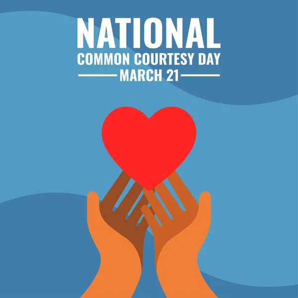 Vector Pair Hands Hearts National Common Courtesy Day Design Concept — стоковий вектор