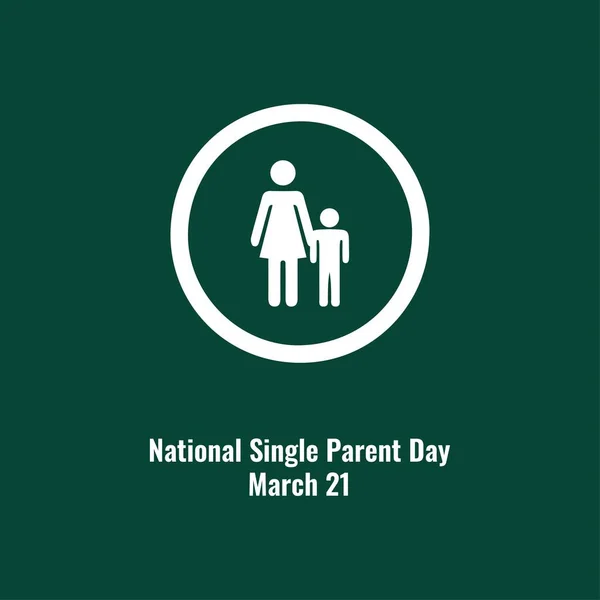 Mor Och Barn Ikonen Vector National Single Parent Day Design — Stock vektor