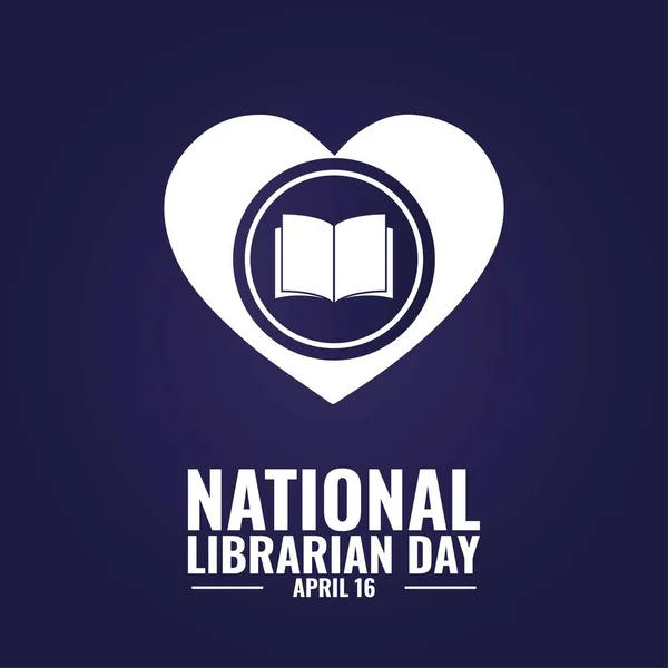 Book Heart Icon Vector National Libarian Day Design Concept Ідеально — стоковий вектор