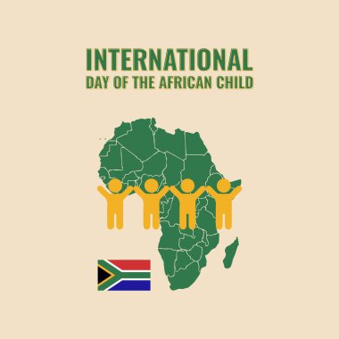 Afrikalı çocuk vektör simgesi. Sosyal medya şablonları, posterler, tebrik kartları, afişler, arka planlar, broşürler için uygun Uluslararası Afrikalı Çocuk Günü tasarım konsepti. vektör