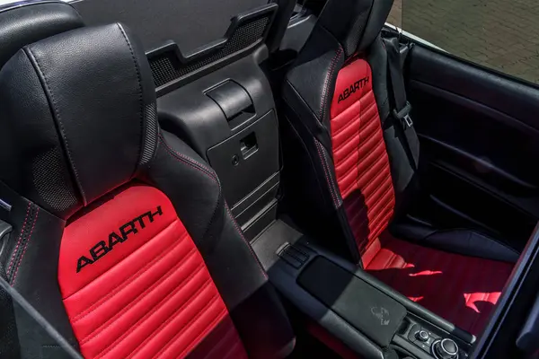 Beautiful Stylish Leather Seats Abarth Car — Stock Photo, Image