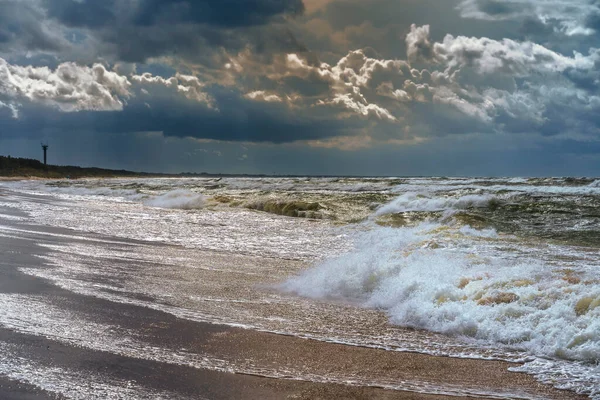 Tempo Tempestuoso Não Propício Para Caminhadas Pelo Mar — Fotografia de Stock
