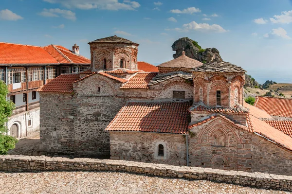 12. yüzyıl Treskavec Manastırı. Macedonia 'da turizm gezisinde. 