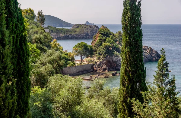 Una Vista Della Baia Paleokastritsa Corfù Grecia — Foto Stock