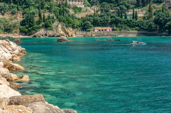 Każda Plaża Wyspie Korfu Grecji Wiele Atrakcji Dla Turystów — Zdjęcie stockowe