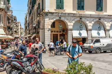 manzara tipik Yunan korfu adası.