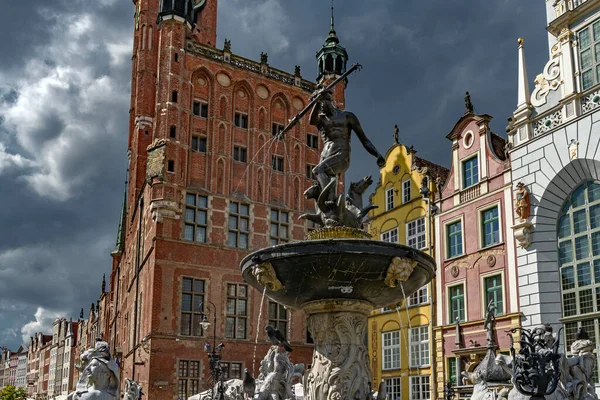 Neptune Fountain Long Market Gdask — Fotografia de Stock