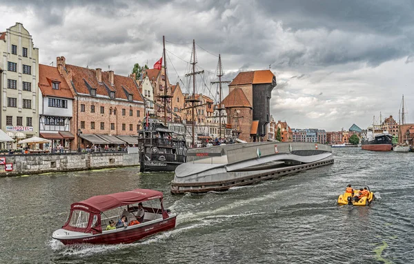 Largest Port Crane Medieval Europe Located Motlawa River — Fotografia de Stock