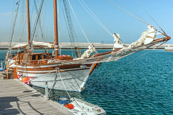 Boat Moored Marina Lanzarote — Stok fotoğraf