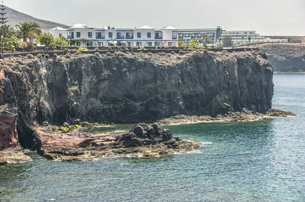 Volcanic Coastal Rocks Typical Landscape Lanzarote Spain — Stock Photo, Image