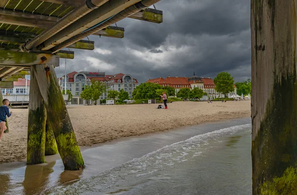 Cartão Postal Sopot Verão — Fotografia de Stock