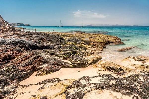 Spiagge Papagayo Sull Isola Vulcanica Lanzarote Spagna — Foto Stock