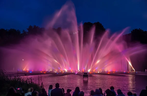 Combination Illuminated Fountains Classical Music Hamburg — ストック写真