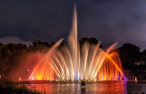 Beautiful Dreamlike Fountains Display Hamburg — ストック写真