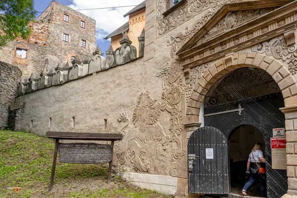 Tourists Visit Towers Castle Grodno Its Historical Curiosities — Foto de Stock